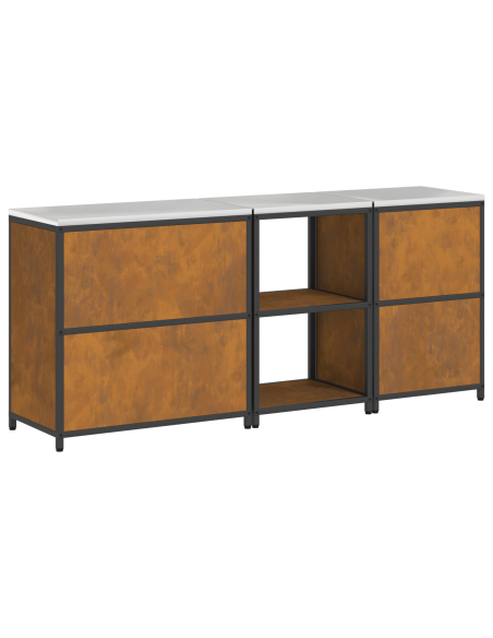 Set di Stoccaggio per Cucina 3 pcs Ruggine 210 x 50 x 92 cm