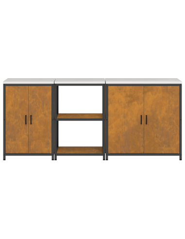 Set di Stoccaggio per Cucina con lo scaffale 3 pcs Ruggine