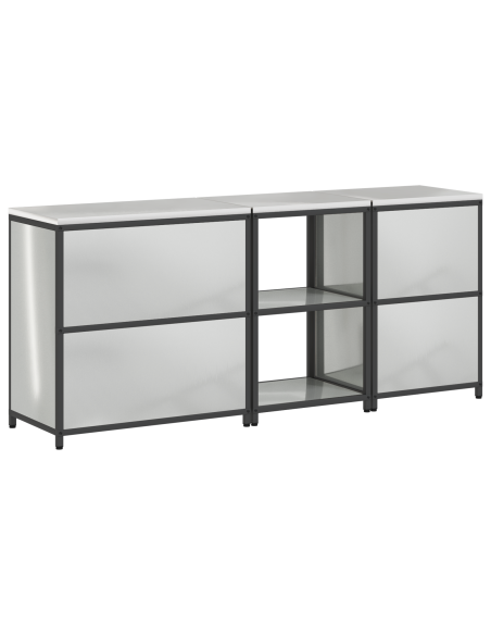 Set di Stoccaggio per Cucina 3 pcs Argento 210 x 50 x 92 cm