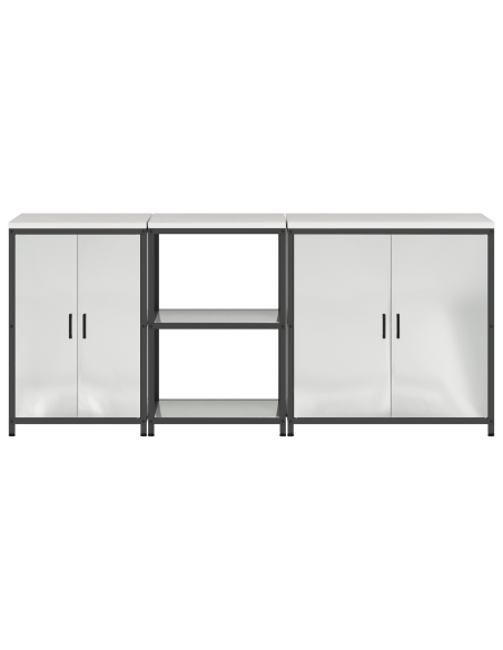 Set di Stoccaggio per Cucina 3 pcs Argento 210 x 50 x 92 cm