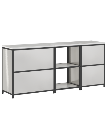 Set di Stoccaggio per Cucina 3 pcs Argento 210 x 50 x 92 cm