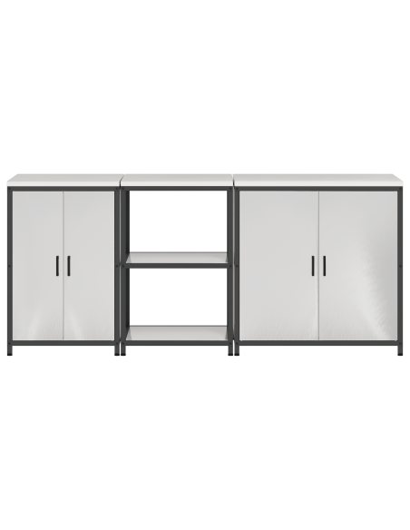 Set di Stoccaggio per Cucina 3 pcs Argento 210 x 50 x 92 cm