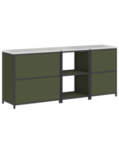 Set di Stoccaggio per Cucina con lo scaffale 3 pcs Verde oliva 2