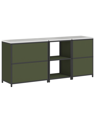 Set di Stoccaggio per Cucina con lo scaffale 3 pcs Verde oliva