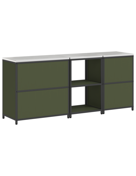 Set di Stoccaggio per Cucina con lo scaffale 3 pcs Verde oliva