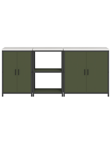 Set di Stoccaggio per Cucina con lo scaffale 3 pcs Verde oliva