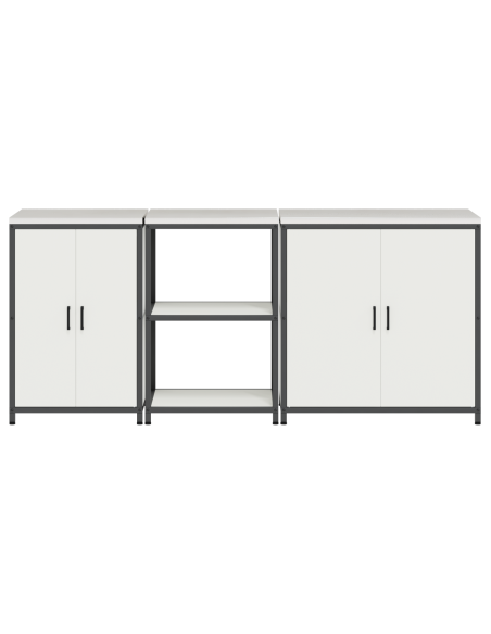Set di Stoccaggio per Cucina 3 pcs Bianco 210 x 50 x 92 cm
