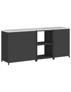 Set di Stoccaggio per Cucina con lo scaffale 3 pcs Nero 2