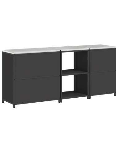 Set di Stoccaggio per Cucina con lo scaffale 3 pcs Nero