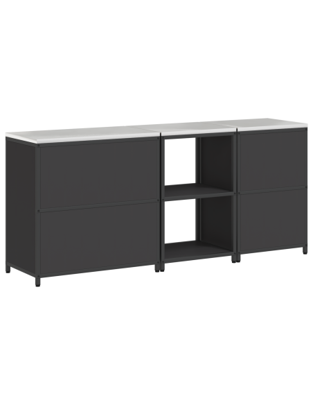 Set di Stoccaggio per Cucina 3 pcs Nero 210 x 50 x 92 cm