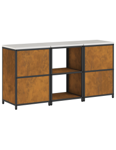 Set di Stoccaggio per Cucina con lo scaffale 3 pcs Ruggine 2