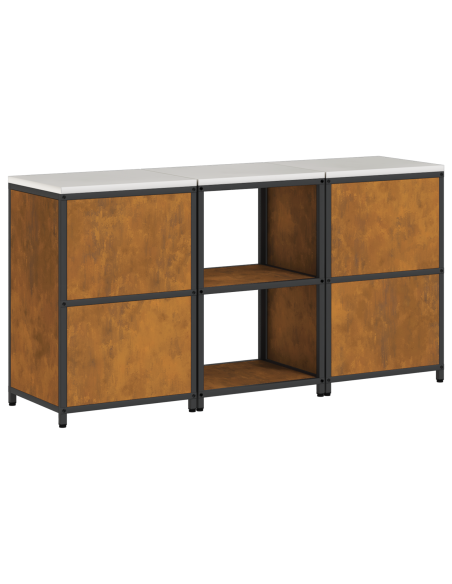 Set di Stoccaggio per Cucina con lo scaffale 3 pcs Ruggine