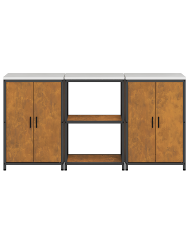 Set di Stoccaggio per Cucina con lo scaffale 3 pcs Ruggine