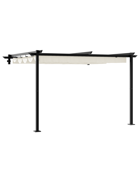 Gazebo a Muro Crema 3 x 3 m Acciaio