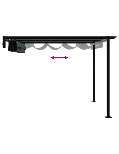 Gazebo Antracite 300 x 300 x 200 cm Poliestere