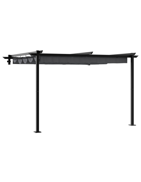 Gazebo a Muro Antracite 3 x 3 m Acciaio