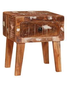 Tavolino Marrone 40 x 32 x 46 cm Legno Recuperato Massello 2