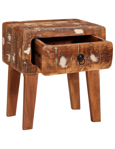 Tavolino Marrone 40 x 32 x 46 cm Legno Recuperato Massello