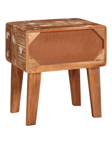 Tavolino Marrone 40 x 32 x 46 cm Legno Recuperato Massello
