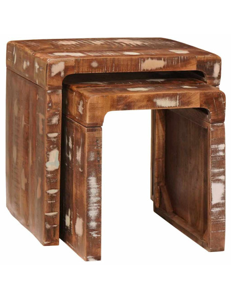 Tavoli da Fine Multicolore legno massello di riciclo