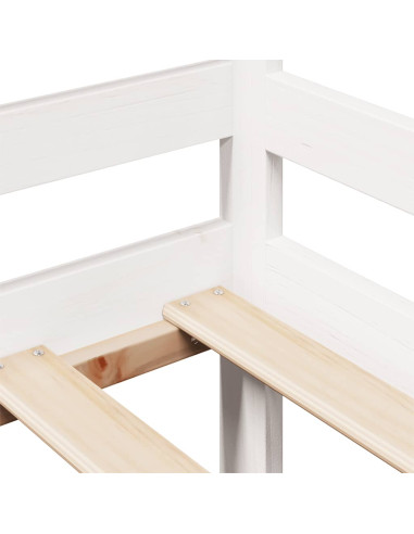 Dormeuse con Cassetti Bianco 90x190 cm Legno Massello di Pino