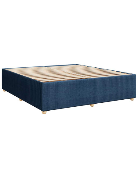 Giroletto a Molle con Materasso Blu 200x200 cm in Tessuto