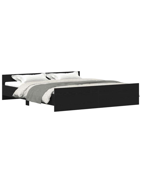 Struttura letto senza materasso in rovere nero 180x200 cm in legno composito