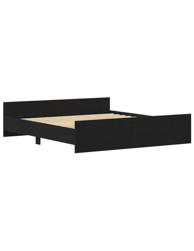 Struttura letto senza materasso in rovere nero 180x200 cm in legno composito