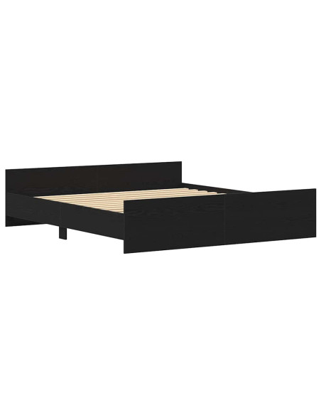 Struttura letto senza materasso in rovere nero 180x200 cm in legno composito
