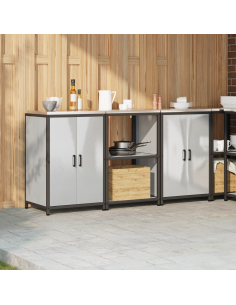 Set di Stoccaggio per Cucina 3 pcs Argento Acciaio inossidabile