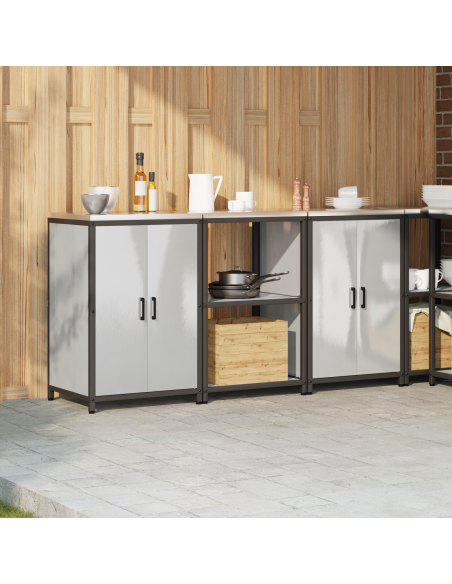 Set di Stoccaggio per Cucina 3 pcs Argento 180 x 50 x 92 cm