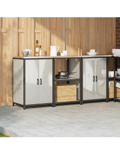 Set di Stoccaggio per Cucina 3 pcs Argento Acciaio zincato