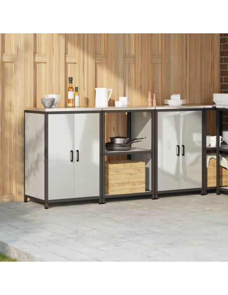 Set di Stoccaggio per Cucina 3 pcs Argento 180 x 50 x 92 cm