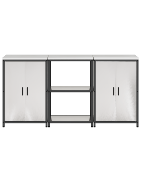 Set di Stoccaggio per Cucina 3 pcs Argento 180 x 50 x 92 cm