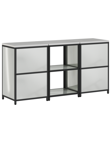 Set di Stoccaggio per Cucina 3 pcs Argento 180 x 50 x 92 cm
