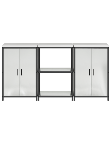 Set di Stoccaggio per Cucina 3 pcs Argento Acciaio zincato