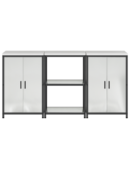 Set di Stoccaggio per Cucina 3 pcs Argento 180 x 50 x 92 cm