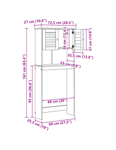 Armadio per Lavatrice con porta VIGO Bianco e Bianco Antico