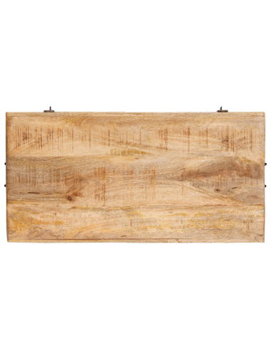 Scatola di Stoccaggio con porta Marrone Legno di mango massello