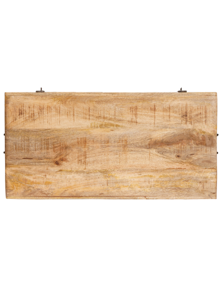 Scatola di Stoccaggio con porta Marrone Legno di mango massello