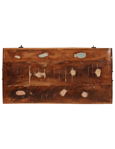 Scatola di Stoccaggio con porta Marrone Legno di mango massello