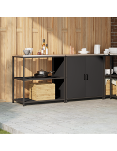 Set di Stoccaggio per Cucina con lo scaffale 2 pcs Nero