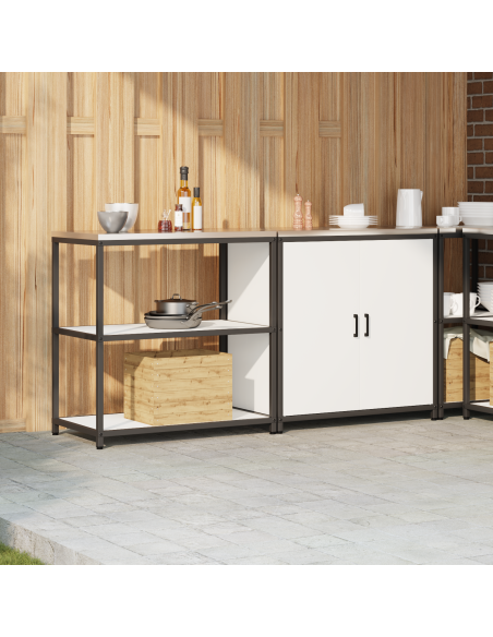 Set di Stoccaggio per Cucina 2 pcs Bianco 150 x 50 x 92 cm