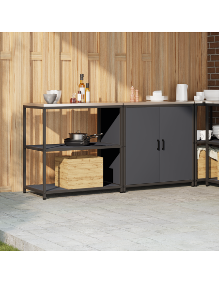 Set di Stoccaggio per Cucina 2 pcs Antracite 150 x 50 x 92 cm