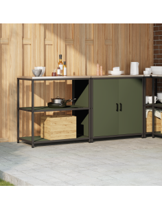 Set di Stoccaggio per Cucina con lo scaffale 2 pcs Verde oliva