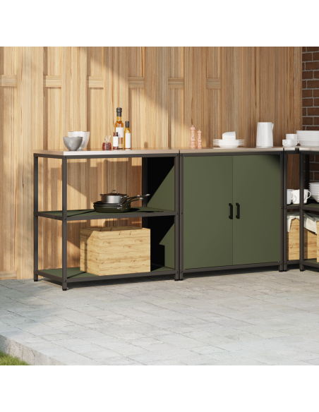 Set di Stoccaggio per Cucina 2 pcs Verde oliva 150 x 50 x 92 cm