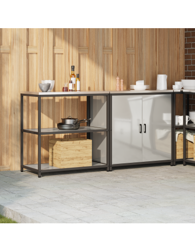 Set di Stoccaggio per Cucina 2 pcs Argento Acciaio zincato