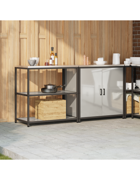 Set di Stoccaggio per Cucina 2 pcs Argento 150 x 50 x 92 cm