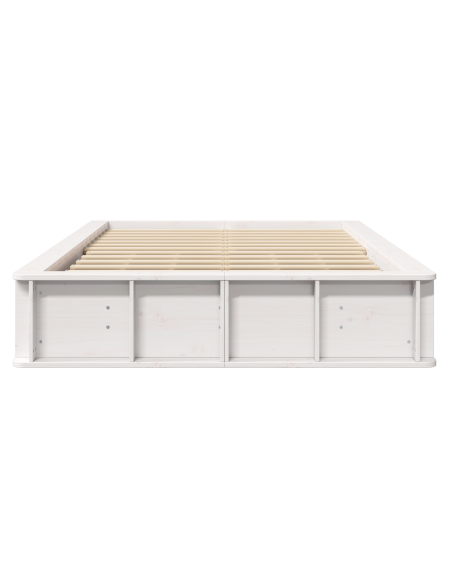 Struttura del Letto con Spazio di Archiviazione Sollevabile Bianco 140x200 cm Legno Massello Pino