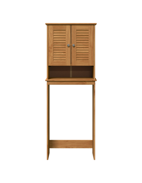 Mobile Bagno con lo scaffale con archiviazione con porta marrone ambrato 60 x 27 x 161 cm